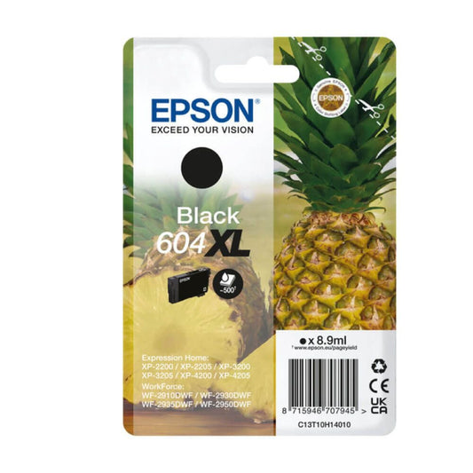 Epson Pineapple 604 Black High Capacity Ink Cartridge 8.9ml - C13T10H14010 - ONE CLICK SUPPLIES