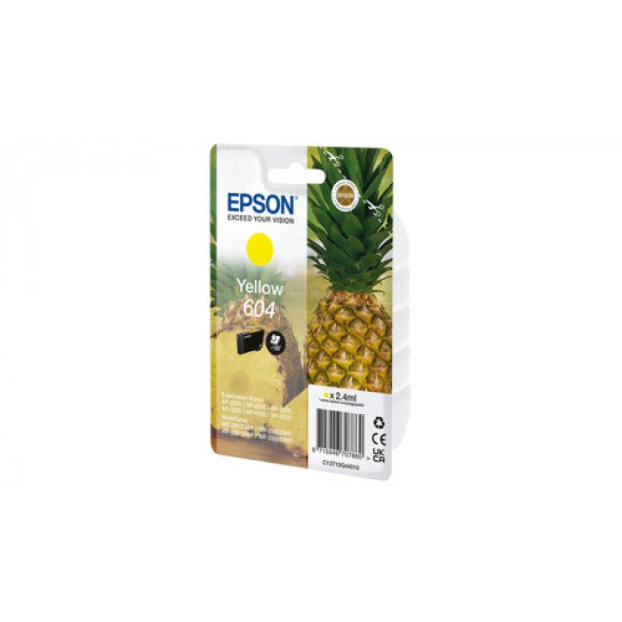 Epson Pineapple 604 Yellow Standard Capacity Ink Cartridge 2.4ml - C13T10G44010 - ONE CLICK SUPPLIES