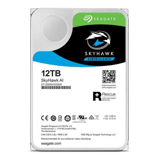 Seagate Skyhawk AI 12TB SATA 3.5 Inch Internal Hard Disk Drive - ONE CLICK SUPPLIES