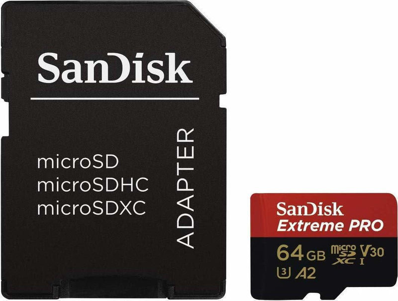 SanDisk Extreme PRO 64GB MicroSDXC Memory Card and Adapter - ONE CLICK SUPPLIES