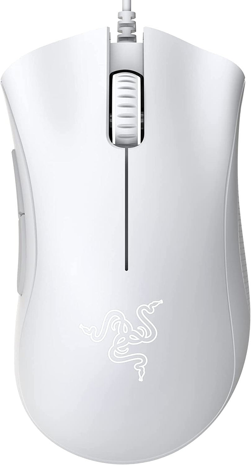 Razer DeathAdder Essential 2021 White Edition USB A Wired Optical 6400 DPI Gaming Mouse - ONE CLICK SUPPLIES