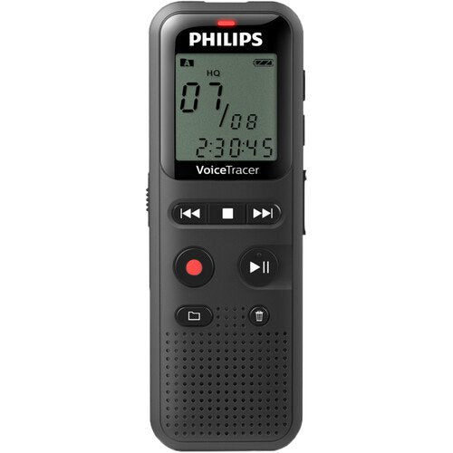 Philips Dictation DVT1160 VoiceTracer Audio Recorder 8GB Memory Black - ONE CLICK SUPPLIES