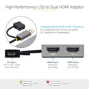 StarTech.com USB to Dual HDMI Adapter - ONE CLICK SUPPLIES