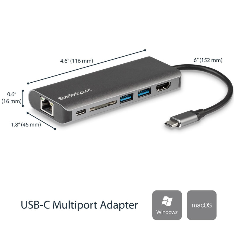 StarTech.com USB C Multiport Adapter 4K HDMI PD USB - ONE CLICK SUPPLIES