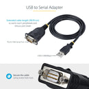 StarTech.com 3ft USB To Serial Cable RS232 to USB Adapter - ONE CLICK SUPPLIES