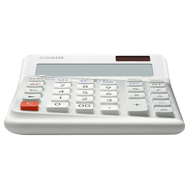 Casio DE-12E-WE 12 Digit Big Ergonomic Desk Calculator DE-12E-WE-WA-EP - ONE CLICK SUPPLIES