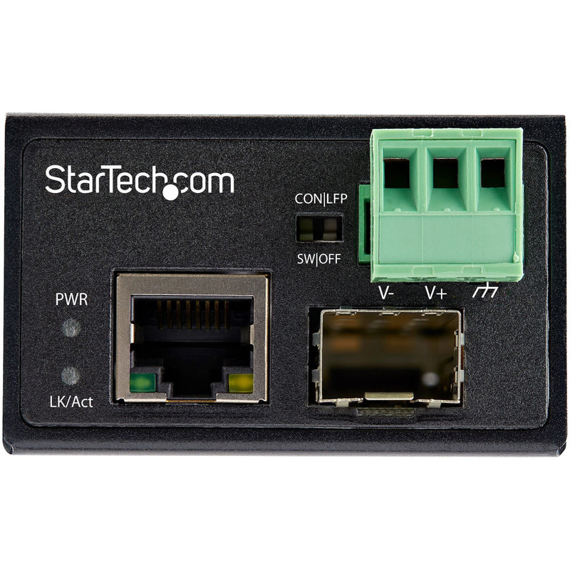 StarTech.com Industrial Fibre to Ethernet Media Converter - 100Mbps SFP to RJ45 Cat6 - ONE CLICK SUPPLIES