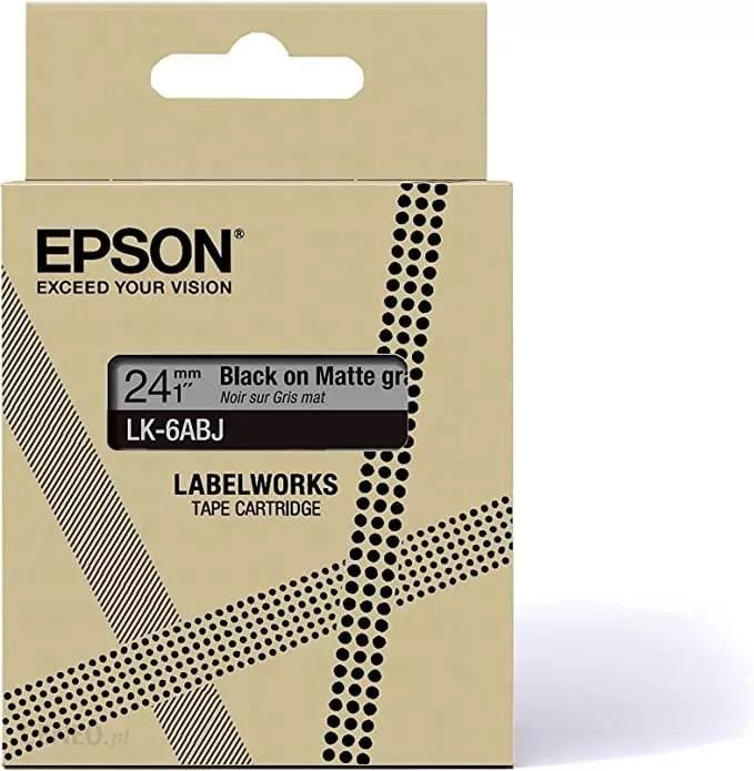 Epson LK-6ABJ Black on Matte Light Gray Tape Cartridge 24mm - C53S672088 - ONE CLICK SUPPLIES