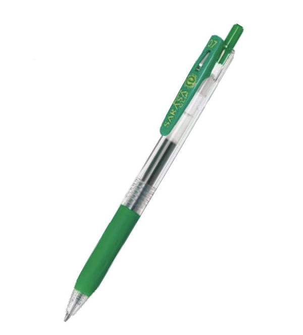 Zebra Sarasa Clip Eco Gel Pen Medium Point Green (Pack 12) 14325 - ONE CLICK SUPPLIES