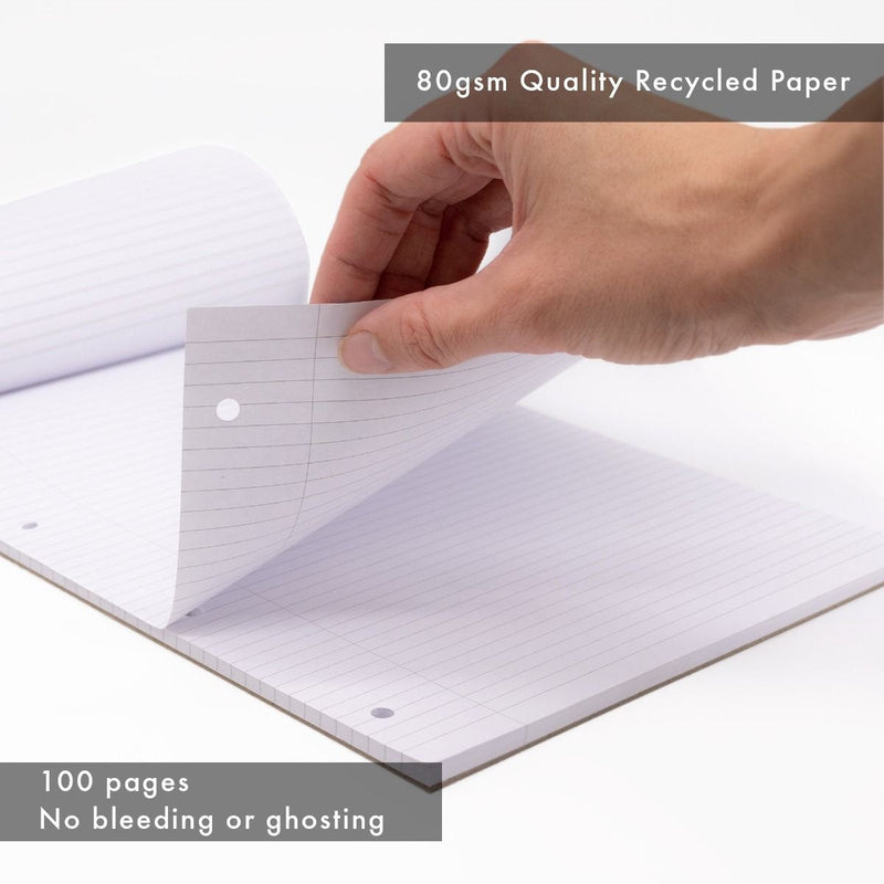 Pukka Recycled Refill Pad A4 100 Recycled Pages 80gsm 4 Hole Punched (Pack 6) RCREF50 - ONE CLICK SUPPLIES