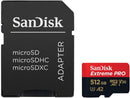 SanDisk Extreme PRO 512GB MicroSDXC UHS-I Class 10 Memory Card and Adapter - ONE CLICK SUPPLIES