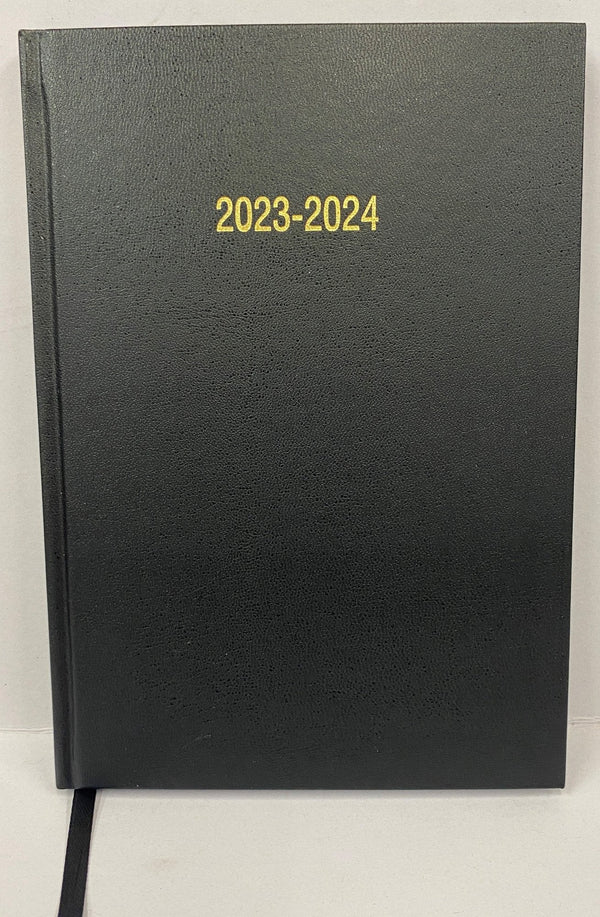 ValueX Academic A5 Day To Page Diary 2023/2024 Black A51E Black - ONE CLICK SUPPLIES