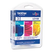 Brother Cyan Magenta Yellow Ink Cartridge Multipack 3 x 6ml (Pack 3) - LC1100RBWBP - ONE CLICK SUPPLIES