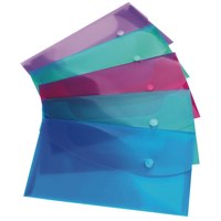 Rapesco Bright Popper Wallet Polypropylene Foolscap Assorted Colours (Pack 5) - 688 - ONE CLICK SUPPLIES