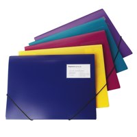 Rapesco Folio Wallet Polypropylene A4+ 3 Flap Elasticated Assorted Colours (Pack 5) - 720 - ONE CLICK SUPPLIES