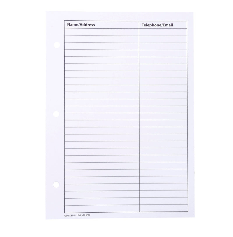 Goldine A5 Address Book Refill 30 Sheets - GA5/RZ - ONE CLICK SUPPLIES