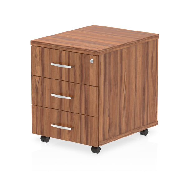 Dynamic Impulse 3 Drawer Mobile Pedestal Walnut I000125 - ONE CLICK SUPPLIES