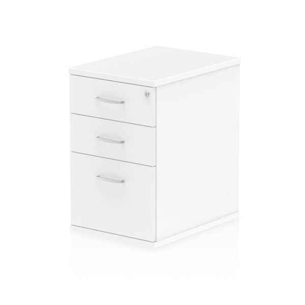 Impulse 600mm Deep 3 Drawer Desk High Pedestal White I000189 - ONE CLICK SUPPLIES