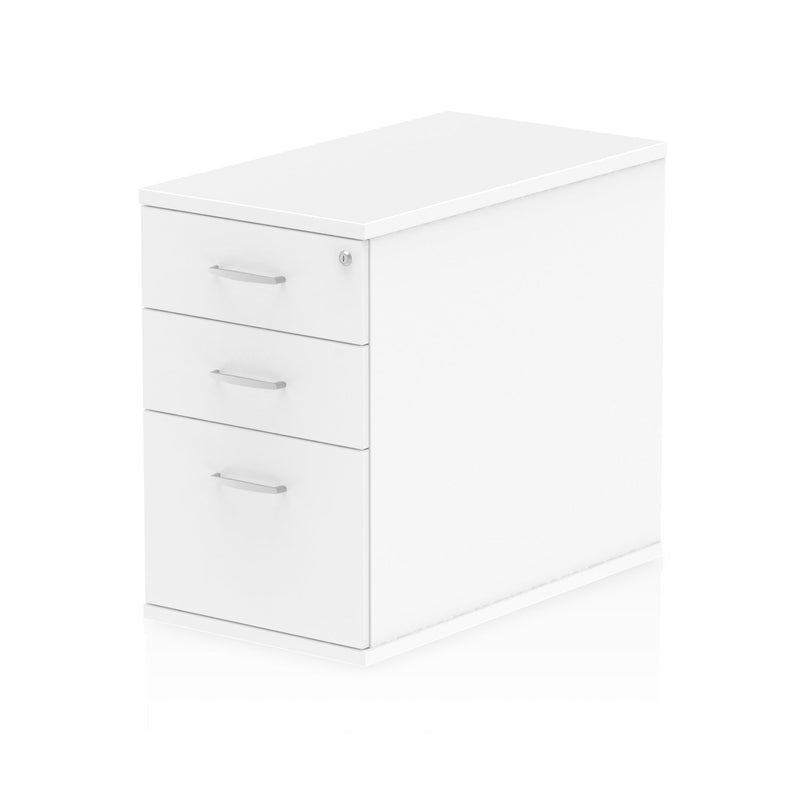 Impulse 800mm Deep 3 Drawer Desk High Pedestal White I000191 - ONE CLICK SUPPLIES