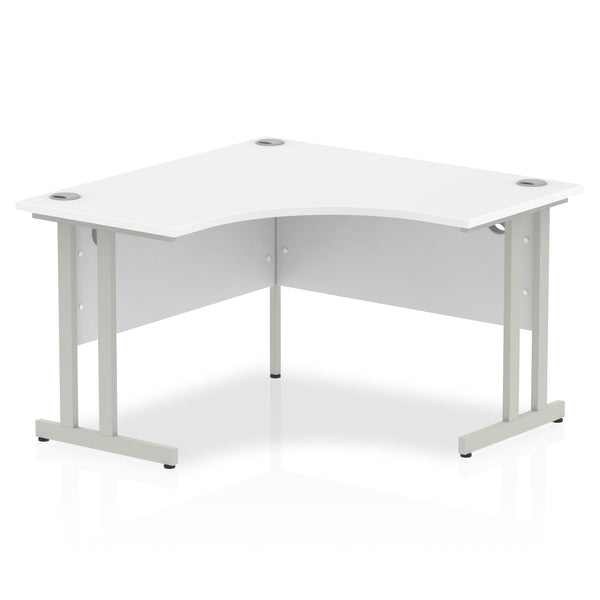 Dynamic Impulse 1200mm Corner Desk White Top Silver Cantilever Leg I000318 - ONE CLICK SUPPLIES