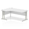 Impulse Contract Left Hand Crescent Cantilever Desk W1800 x D1200 x H730mm White Finish/Silver Frame - I000323 - ONE CLICK SUPPLIES