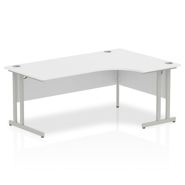 Impulse 1800mm Right Crescent Desk White Top Silver Cantilever Leg I000324 - ONE CLICK SUPPLIES