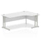 Impulse 1800mm Right Crescent Desk White Top Silver Cantilever Leg I000324 - ONE CLICK SUPPLIES