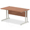 Impulse 1400 x 800mm Straight Desk Walnut Top Silver Cantilever Leg I000328 - ONE CLICK SUPPLIES