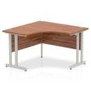 Dynamic Impulse 1200mm Corner Desk Walnut Top Silver Cantilever Leg I000340 - ONE CLICK SUPPLIES