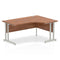 Dynamic Impulse 1600mm Right Crescent Desk Walnut Top Silver Cantilever Leg I000344 - ONE CLICK SUPPLIES