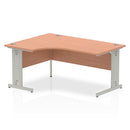 Dynamic Impulse 1600mm Left Crescent Desk Beech Top Silver Cable Managed Leg I000472 - ONE CLICK SUPPLIES