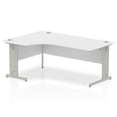 Dynamic Impulse 1800mm Left Crescent Desk White Top Silver Cable Managed Leg I000493 - ONE CLICK SUPPLIES
