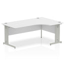 Dynamic Impulse 1800mm Right Crescent Desk White Top Silver Cable Managed Leg I000494 - ONE CLICK SUPPLIES