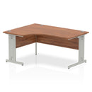 Dynamic Impulse 1600mm Left Crescent Desk Walnut Top Silver Cable Managed Leg I000510 - ONE CLICK SUPPLIES