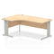 Dynamic Impulse 1800mm Left Crescent Desk Maple Top Silver Cable Managed Leg I000531 - ONE CLICK SUPPLIES