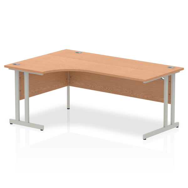 Impulse 1800mm Left Crescent Desk Oak Top Silver Cantilever Leg I000824 - ONE CLICK SUPPLIES