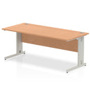 Impulse 1800 x 800mm Straight Desk Oak Top Silver Cable Managed Leg I000853 - ONE CLICK SUPPLIES