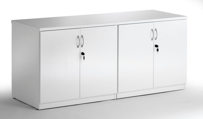 Dynamic High Gloss 1600mm Credenza Twin Cupboard White I000908 - ONE CLICK SUPPLIES