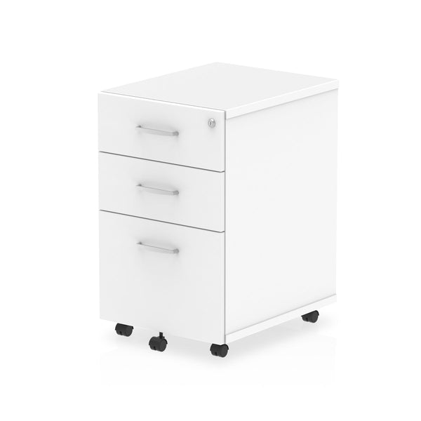 Impulse 3 Drawer Under Desk Pedestal White I001654 - ONE CLICK SUPPLIES