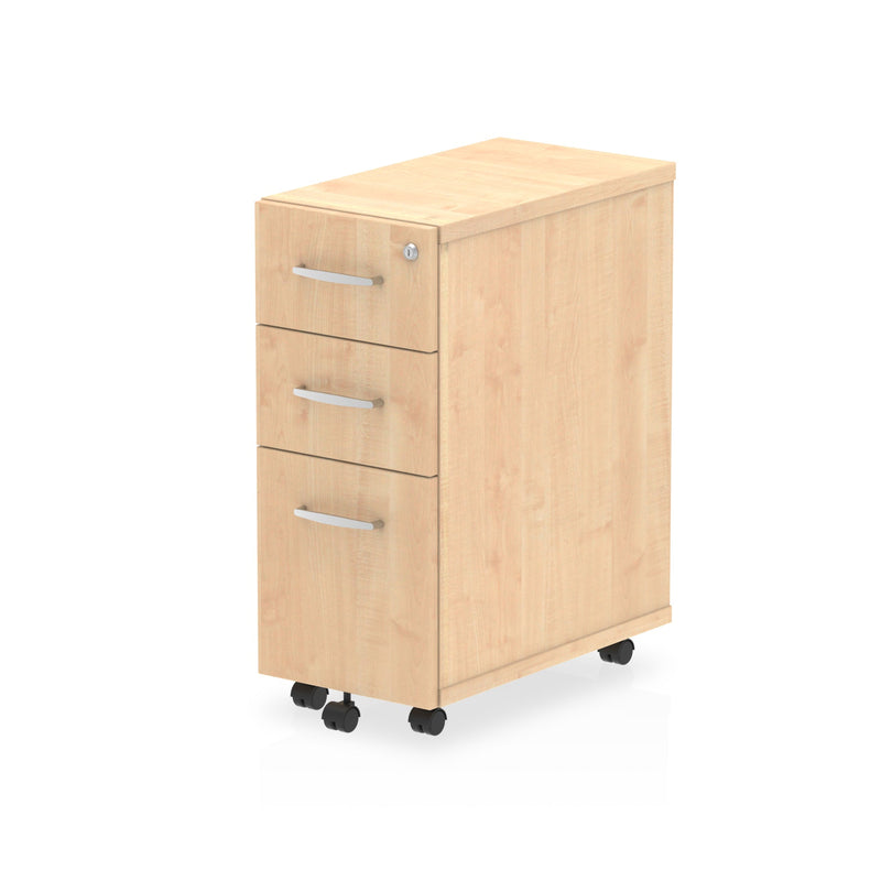 Dynamic Impulse 3 Drawer Narrow Under Desk Pedestal Maple I001658 - ONE CLICK SUPPLIES