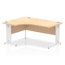 Impulse Contract Left Hand Crescent Cable Managed Leg Desk W1600 x D1200 x H730mm Maple Finish/White Frame - I002622 - ONE CLICK SUPPLIES