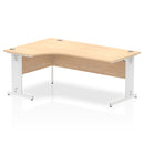 Impulse Contract Left Hand Crescent Cable Managed Leg Desk W1800 x D1200 x H730mm Maple Finish/White Frame - I002624 - ONE CLICK SUPPLIES