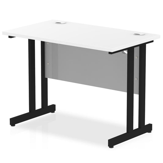 Impulse 1000 x 600mm Straight Desk White Top Black Cantilever Leg I004303 - ONE CLICK SUPPLIES