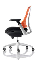 Flex Chair White Frame Back With Orange Back KC0059 - ONE CLICK SUPPLIES