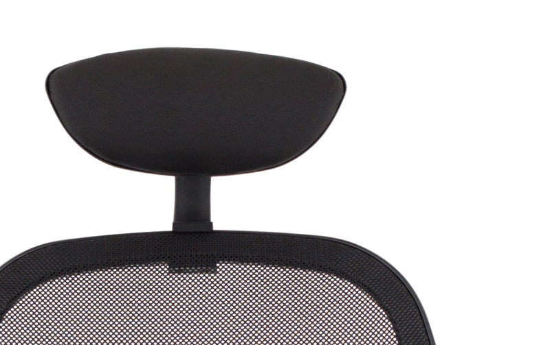 Denver Black Mesh Chair With Headrest KC0283 - ONE CLICK SUPPLIES