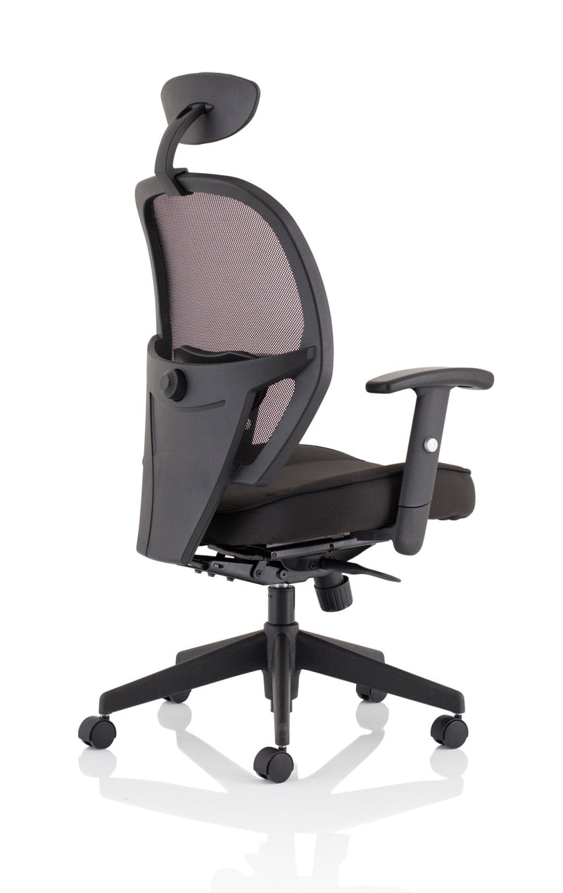 Denver Black Mesh Chair With Headrest KC0283 - ONE CLICK SUPPLIES