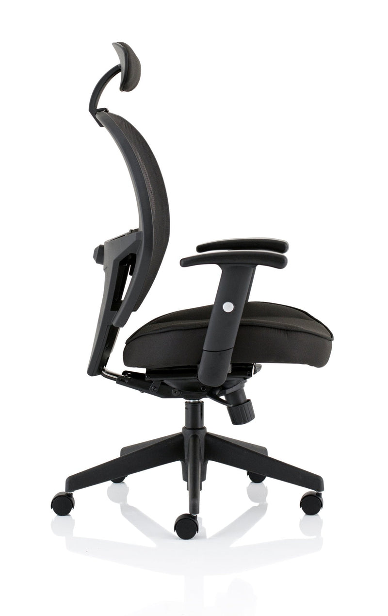 Denver Black Mesh Chair With Headrest KC0283 - ONE CLICK SUPPLIES