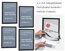 Durable Magnetic Duraframe / A4 / Black / Pack of 4/ Awards / Certificates / - ONE CLICK SUPPLIES