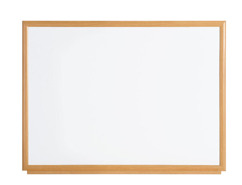 Bi-Office Earth-It Non Magnetic Melamine Whiteboard Oak Wood Frame 900x600mm - MB07002319 - ONE CLICK SUPPLIES