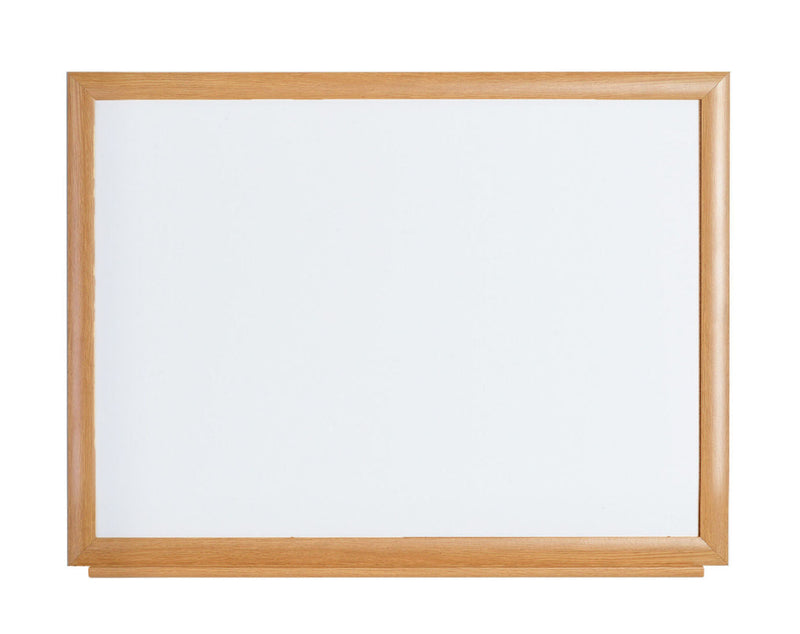 Bi-Office Earth-It Non Magnetic Melamine Whiteboard Oak Wood Frame 1200x900mm - MB14002318 - ONE CLICK SUPPLIES